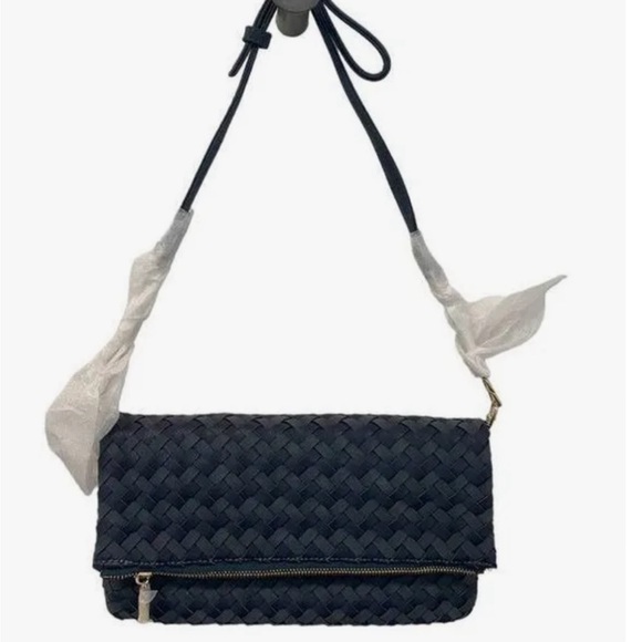 Sole Society Woven Foldover Bag with Crossbody Chain- New! - Picture 3 of 4